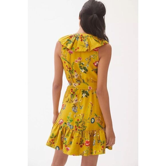 Anthropologie - Maeve Floral-Wrap Mini Dress - Picture 2 of 7